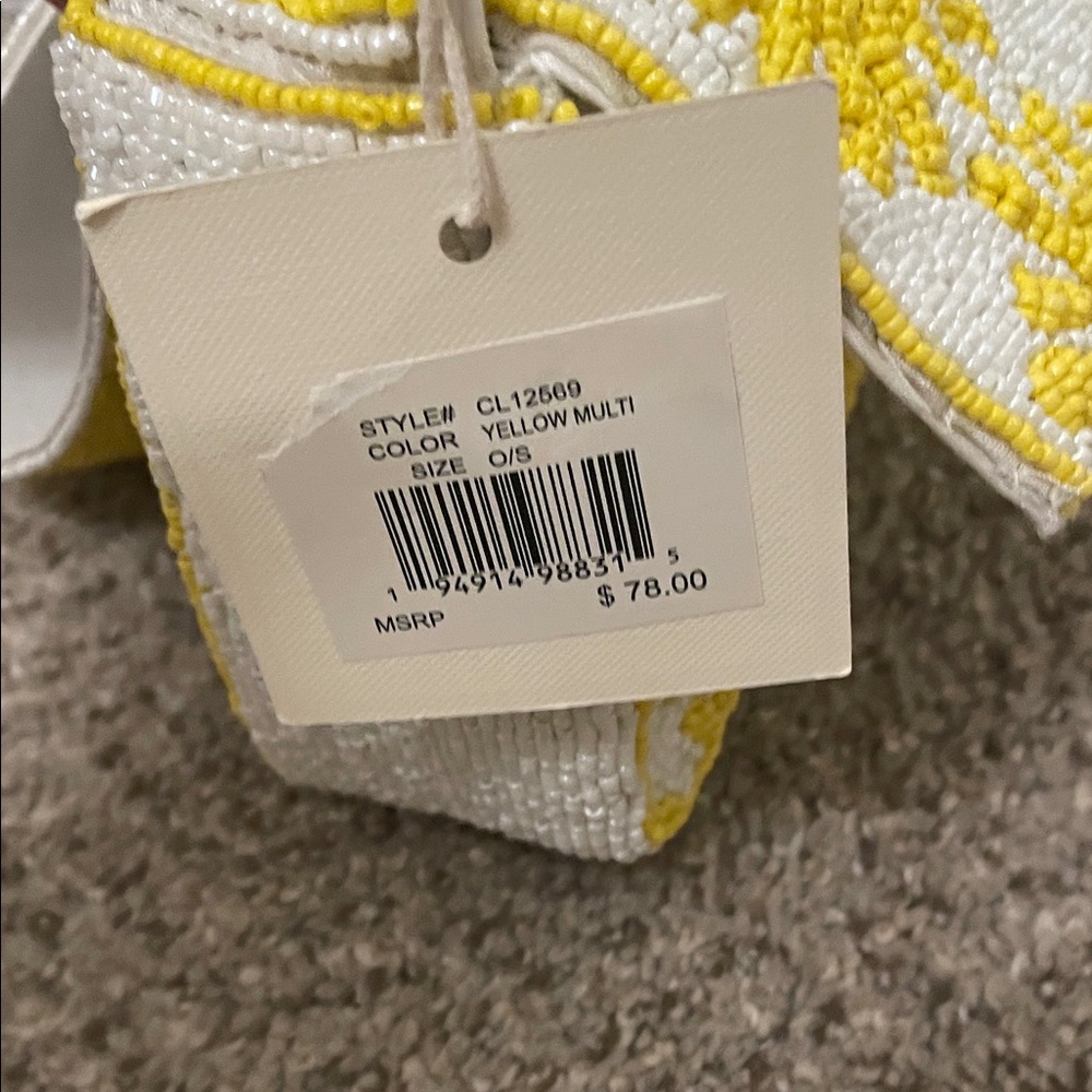 Sol & Mer Yellow Floral Beaded Shoulder Bag - Picture 11 of 11
